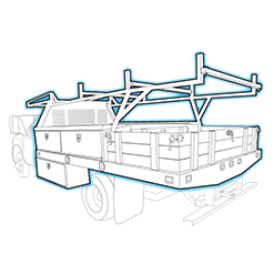 Van with ladder rack